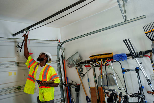 Professional Garage Door Roller Replacement technician working in Franklin, NC